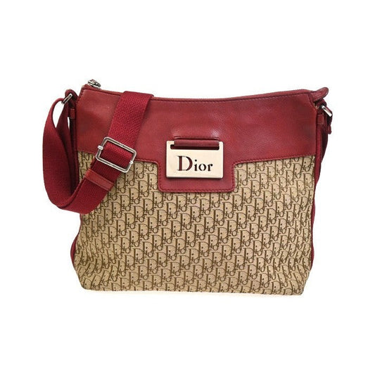 Christian Dior Vintage Street Chic Messenger Diorissimo Canvas and Leather, Brown, Canvas, Shoulder Bag