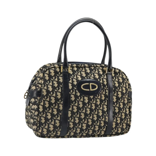 Christian Dior Vintage Trotter Boston Diorissimo Canvas, Navy, Canvas, Handbag