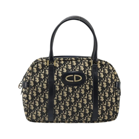 Christian Dior Vintage Trotter Boston Diorissimo Canvas, Navy, Canvas, Handbag