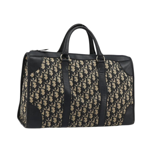 Christian Dior Vintage Trotter Boston Diorissimo Canvas, Navy, Canvas, Handbag