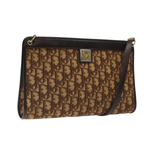 Christian Dior Vintage Trotter Canvas, Brown, Canvas, Shoulder Bag