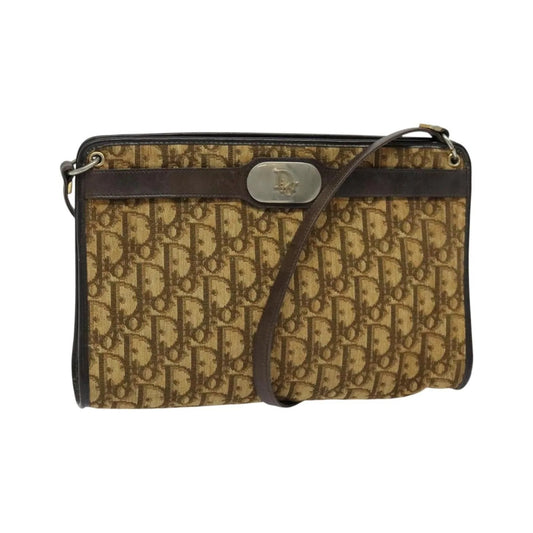 Christian Dior Vintage Trotter Canvas, Brown, Canvas, Shoulder Bag