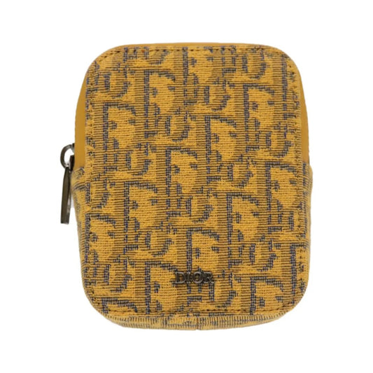 Christian Dior Vintage Trotter Canvas, Yellow, Canvas, Clutch