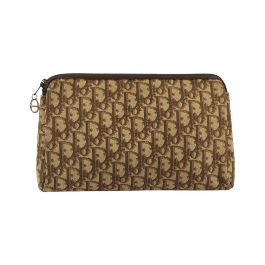 Christian Dior Vintage Trotter Canvas, Brown, Canvas, Clutch