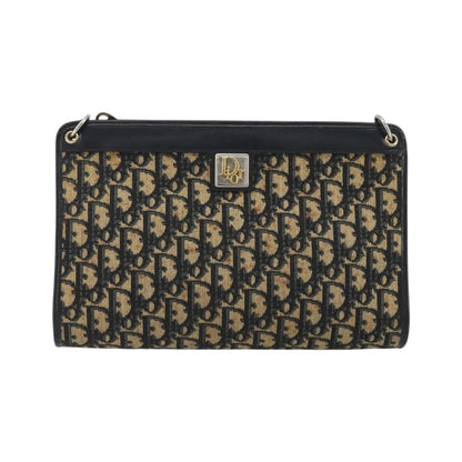 Christian Dior Vintage Trotter Canvas, Navy, Canvas, Shoulder Bag