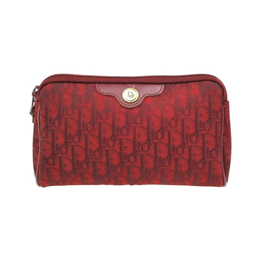 Christian Dior Vintage Trotter Canvas, Red, Canvas, Clutch
