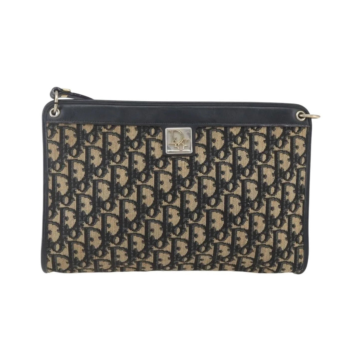 Christian Dior Vintage Trotter Canvas, Navy, Canvas, Shoulder Bag