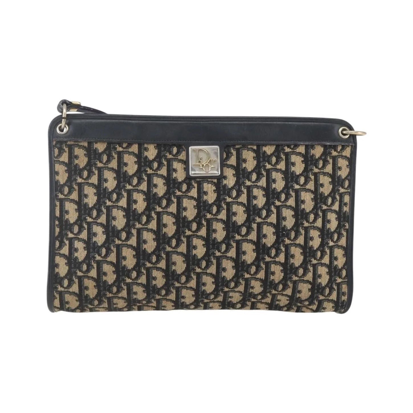 Christian Dior Vintage Trotter Canvas, Navy, Canvas, Shoulder Bag