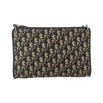 Christian Dior Vintage Trotter Canvas, Navy, Canvas, Shoulder Bag