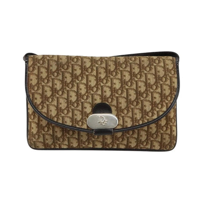 Christian Dior Vintage Trotter Canvas, Beige, Canvas, Shoulder Bag