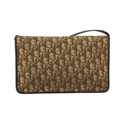 Christian Dior Vintage Trotter Canvas, Beige, Canvas, Shoulder Bag