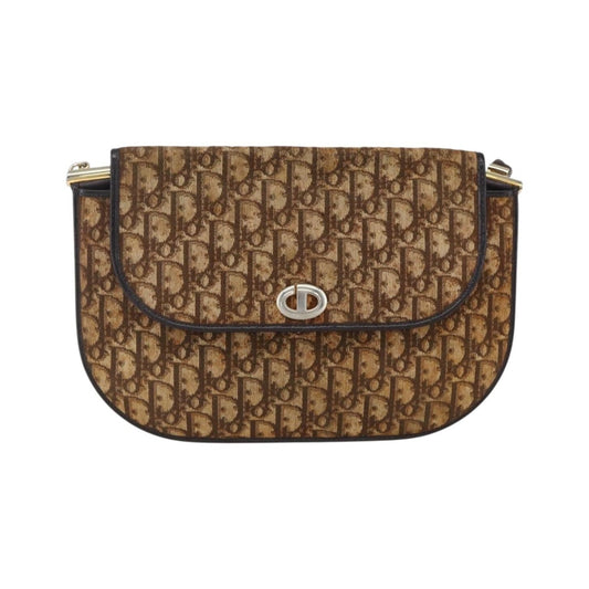 Christian Dior Vintage Trotter Canvas, Brown, Canvas, Shoulder Bag