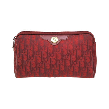 Christian Dior Vintage Trotter Canvas, Red, Canvas, Clutch