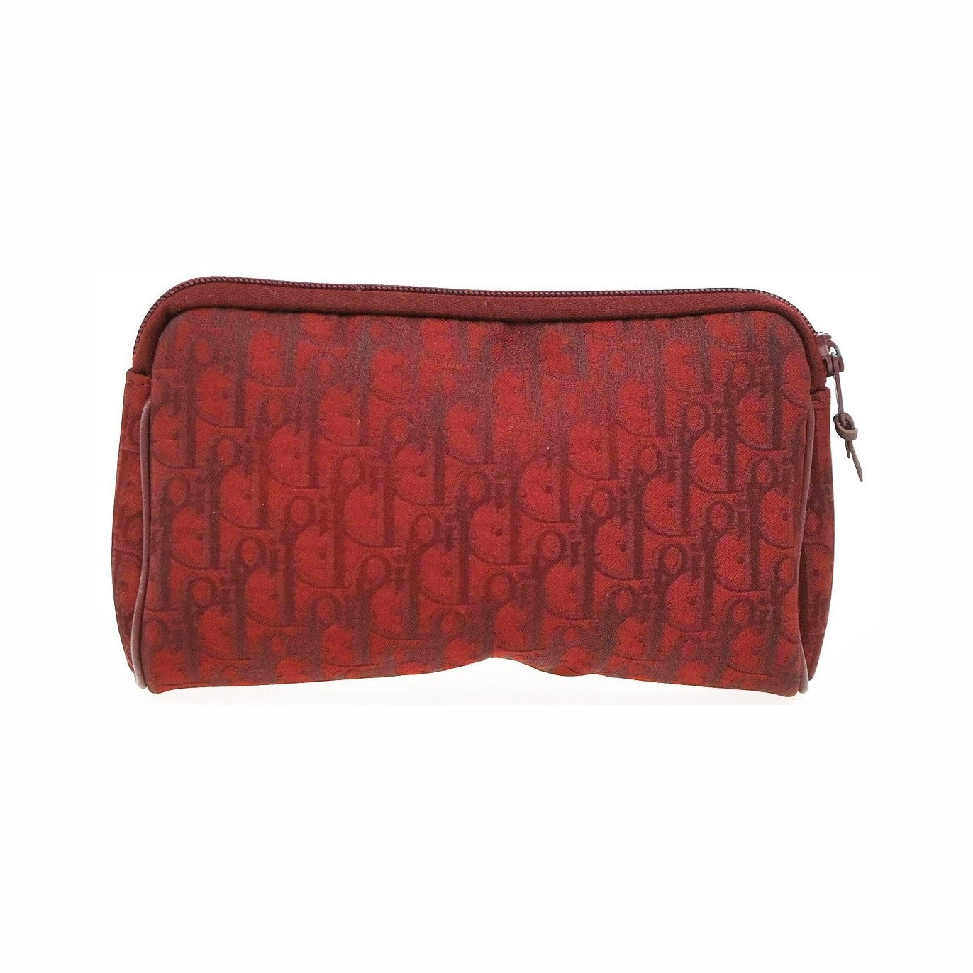 Christian Dior Vintage Trotter Canvas, Red, Canvas, Clutch
