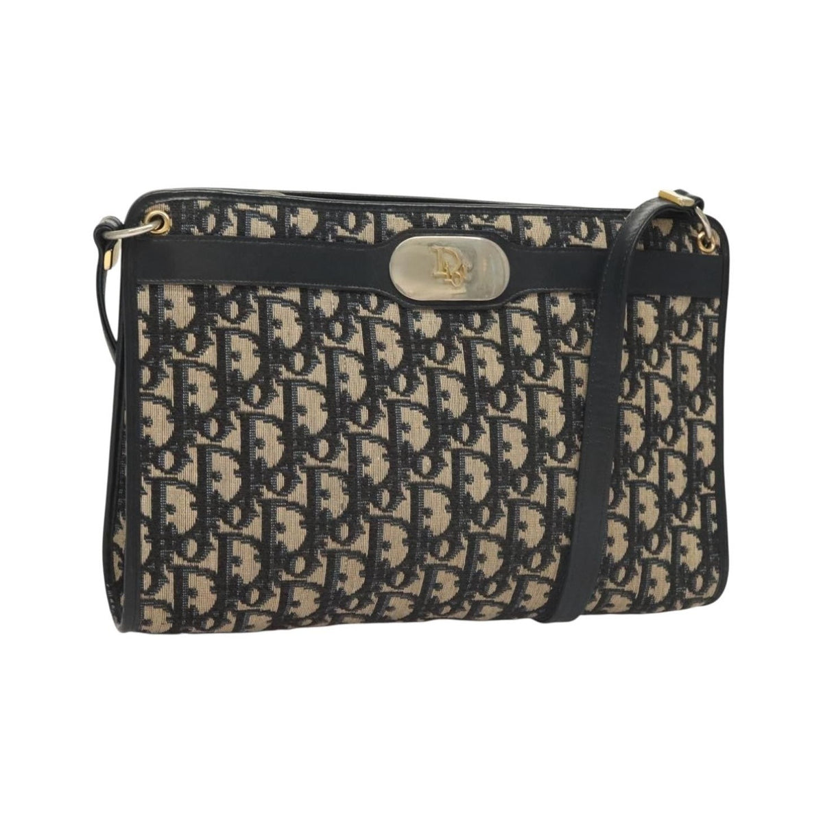 Christian Dior Vintage Trotter Canvas, Navy, Canvas, Shoulder Bag