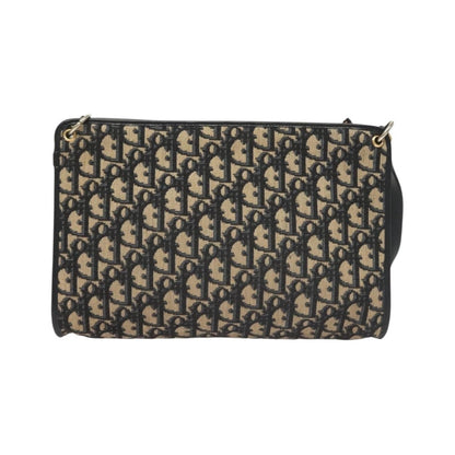 Christian Dior Vintage Trotter Canvas, Navy, Canvas, Shoulder Bag