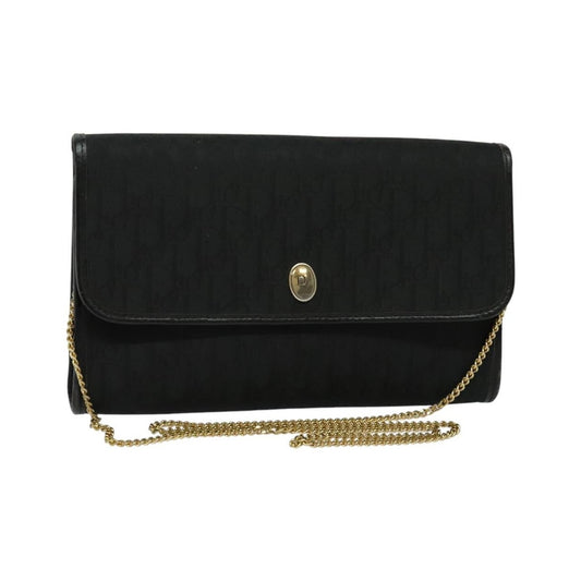 Christian Dior Vintage Trotter Flap Canvas, Black, Canvas, Shoulder Bag