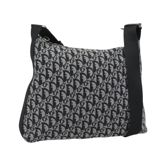 Christian Dior Vintage Trotter Messenger Diorissimo Canvas, Black, Canvas, Shoulder Bag