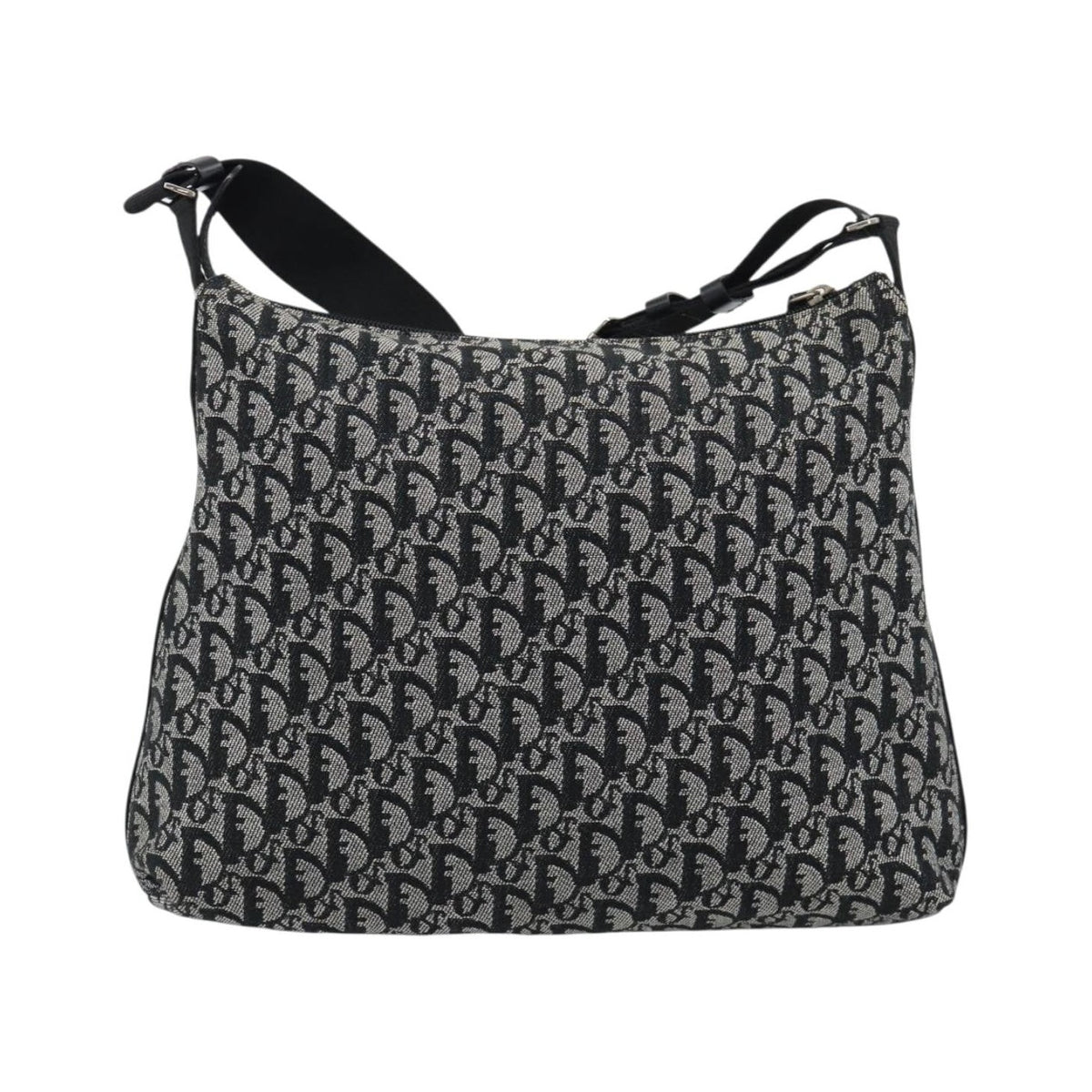 Christian Dior Vintage Trotter Messenger Diorissimo Canvas, Black, Canvas, Shoulder Bag