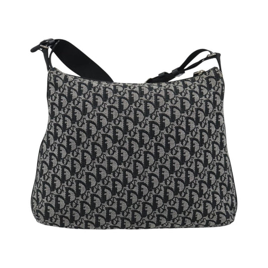 Christian Dior Vintage Trotter Messenger Diorissimo Canvas, Black, Canvas, Shoulder Bag