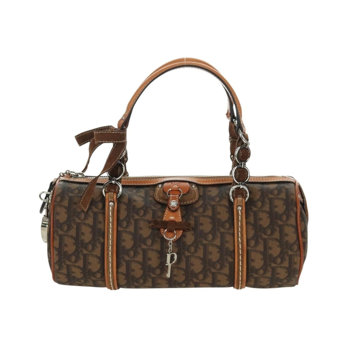 Christian Dior Vintage Trotter Romantique Boston Diorissimo Coated Canvas, Brown, Canvas, Handbag