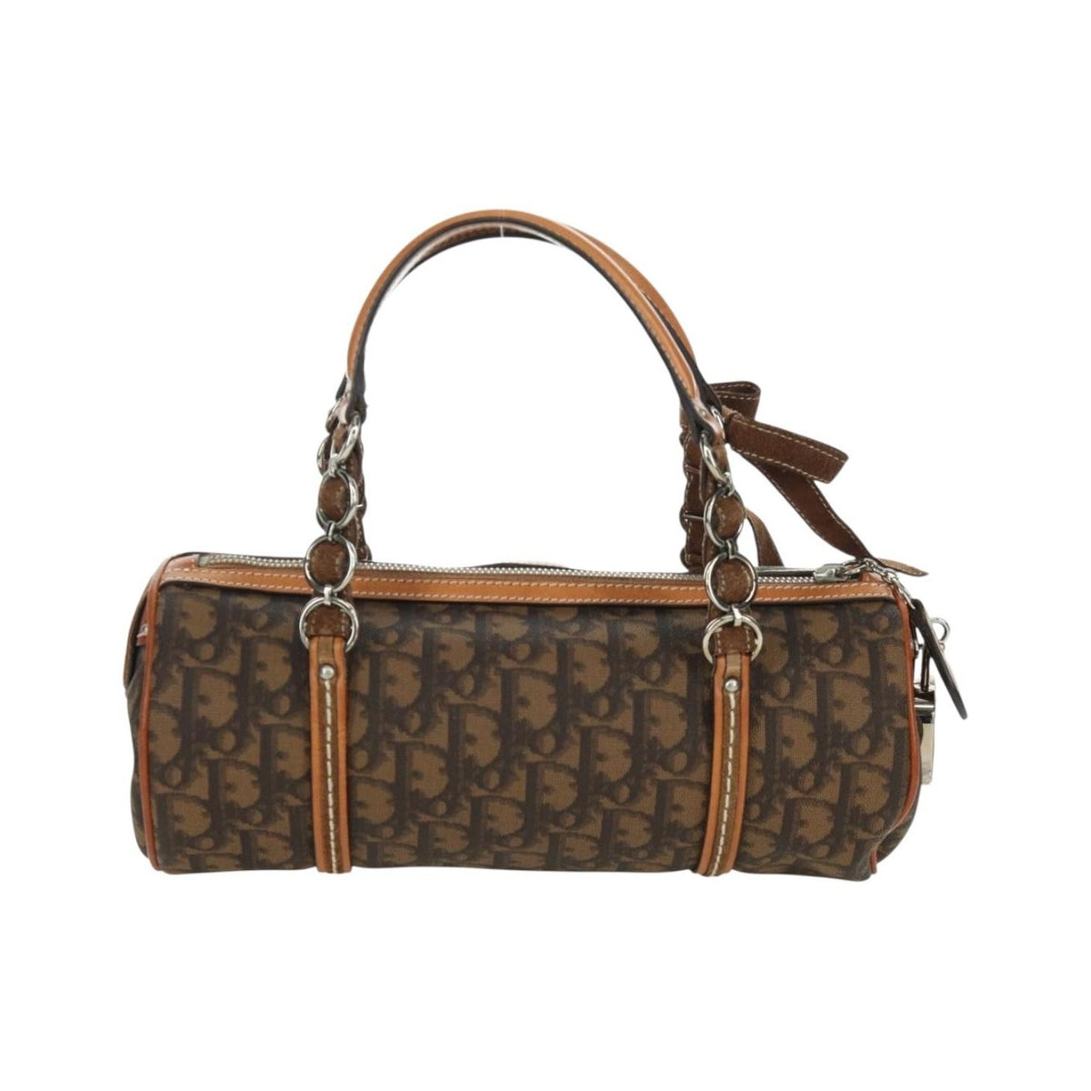 Christian Dior Vintage Trotter Romantique Boston Diorissimo Coated Canvas, Brown, Canvas, Handbag