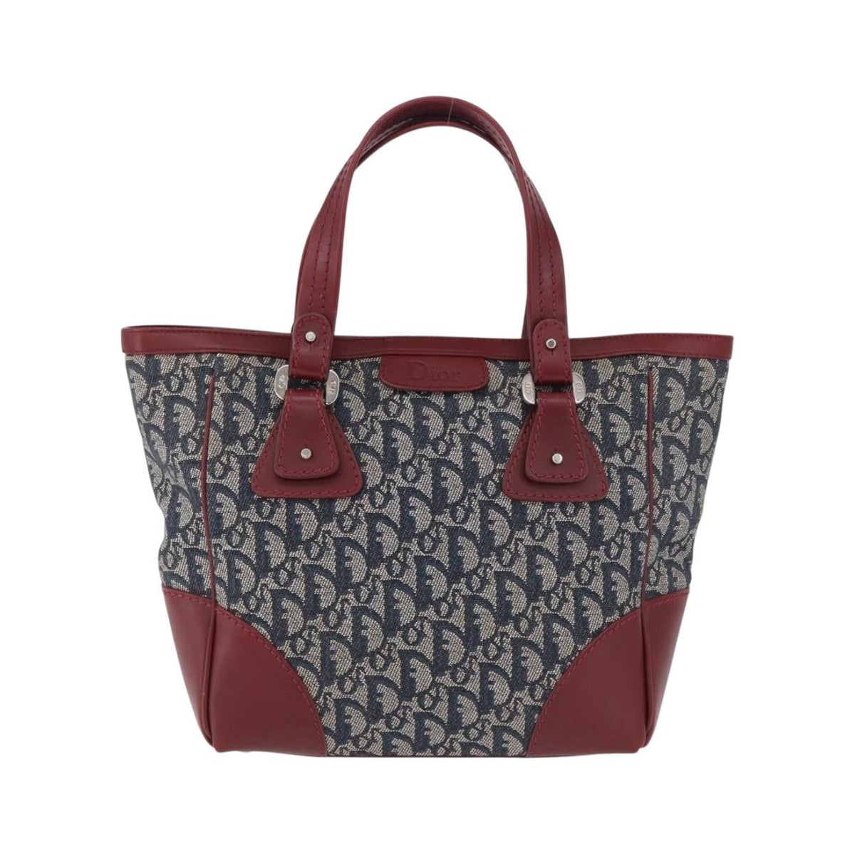 Christian Dior Vintage Trotter Zip Diorissimo Canvas, Navy, Canvas, Tote Bag