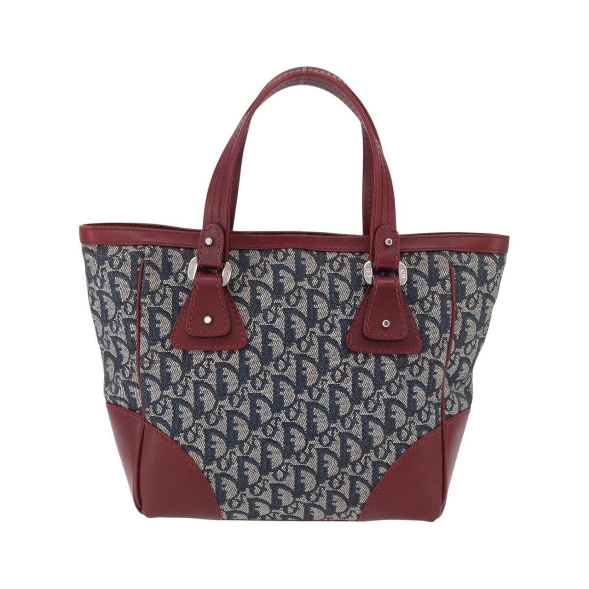 Christian Dior Vintage Trotter Zip Diorissimo Canvas, Navy, Canvas, Tote Bag