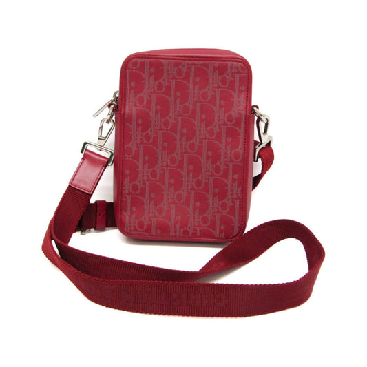 Christian Dior World Tour Zip Messenger Oblique Galaxy Leather, Red, Leather, Clutch