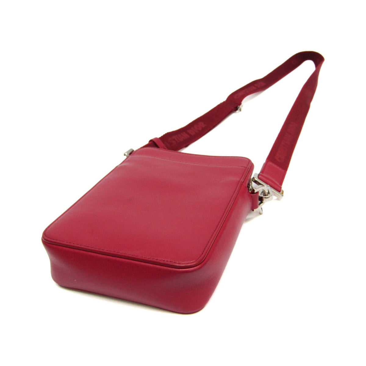 Christian Dior World Tour Zip Messenger Oblique Galaxy Leather, Red, Leather, Clutch
