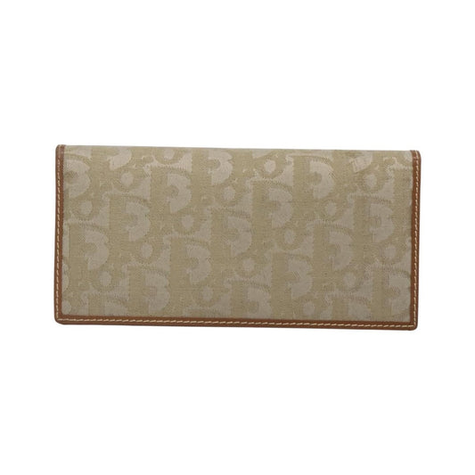 Christian Dior Zipped French Printed Leather, Green, Canvas, Wallet