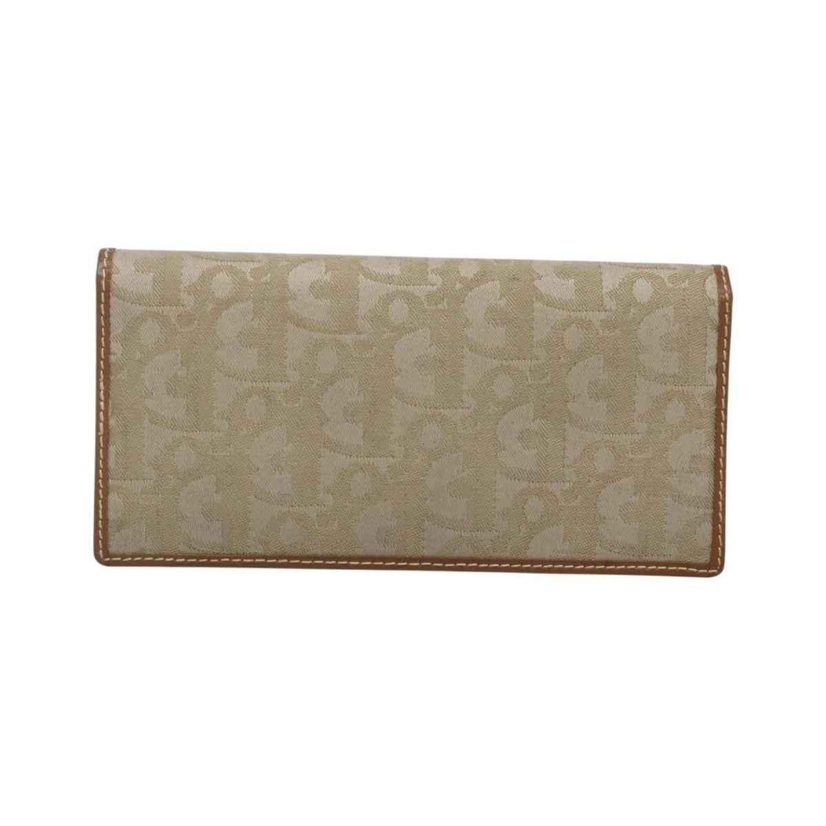Christian Dior Zipped French Printed Leather, Green, Canvas, Wallet