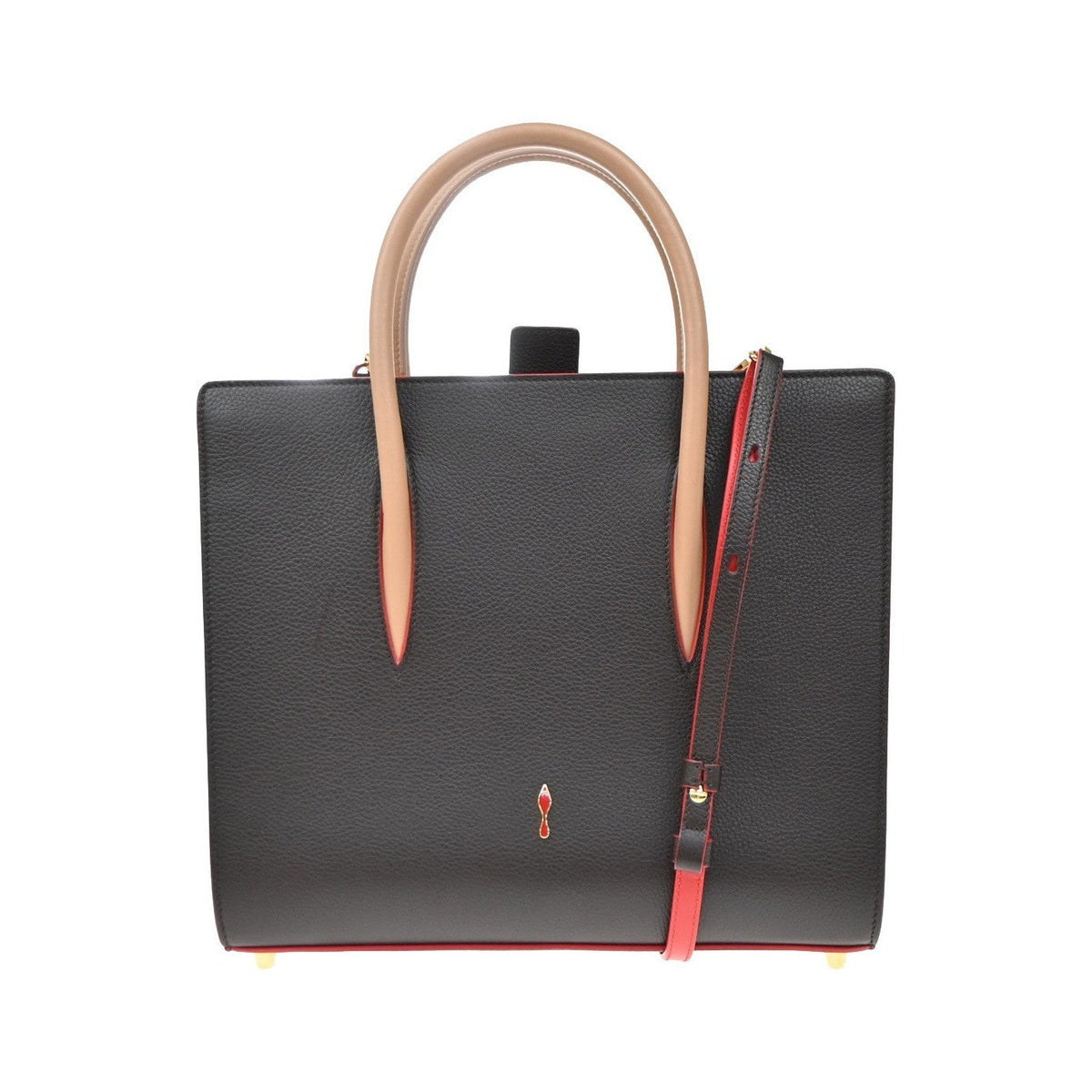 Christian Louboutin Paloma Printed Leather, Brown, Leather, Tote Bag