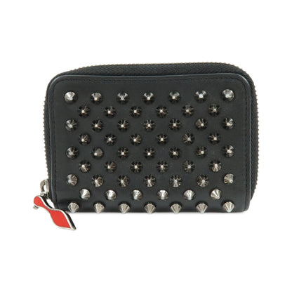 Christian Louboutin Panettone Coin Purse Spiked Leather, Black, Leather, Wallet