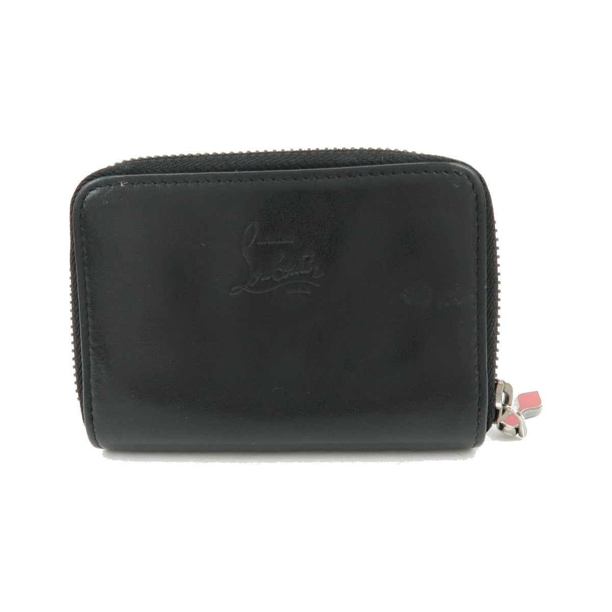 Christian Louboutin Panettone Coin Purse Spiked Leather, Black, Leather, Wallet