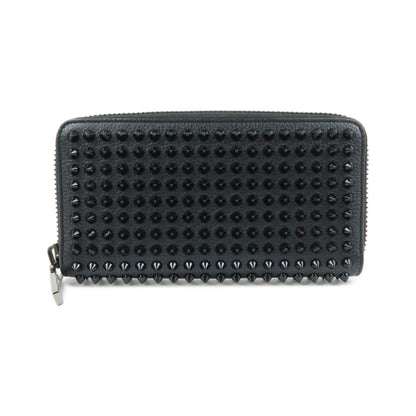 Christian Louboutin Panettone Spiked Leather, Black, Leather, Wallet