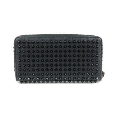 Christian Louboutin Panettone Spiked Leather, Black, Leather, Wallet