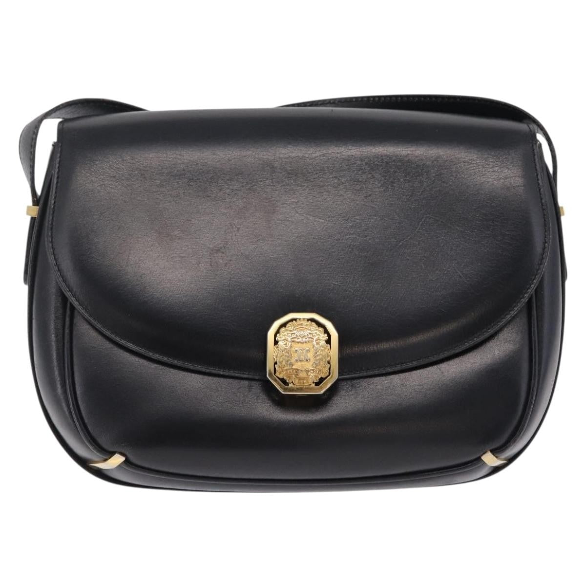 Celine Shoulder Leather, Black, Leather, Shoulder Bag