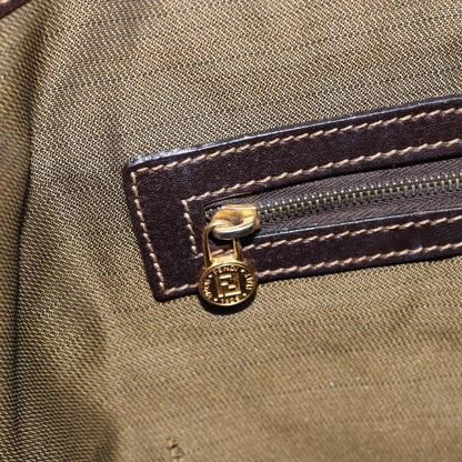 Fendi Vintage Zip Tote Zucca Canvas, Brown, Canvas, Tote Bag