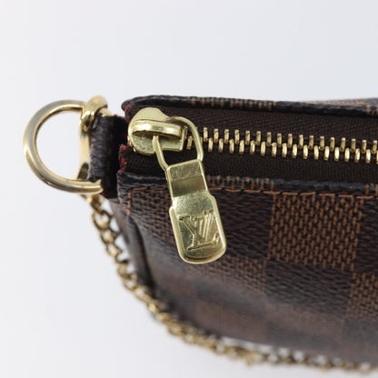 Louis Vuitton Pochette Accessoires Damier Ebene, Brown, Canvas, Clutch