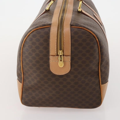 Celine Vintage Duffle Canvas and Leather, Brown, Canvas, Travel Bag