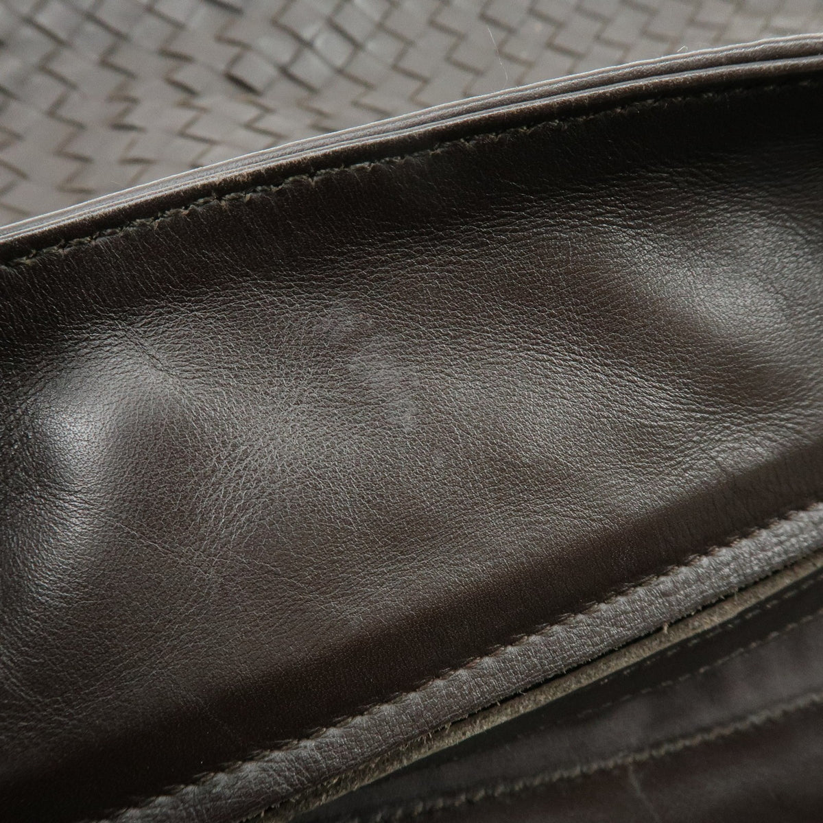 Bottega Veneta Flat Messenger Intrecciato Nappa, Brown, Leather, Handbag