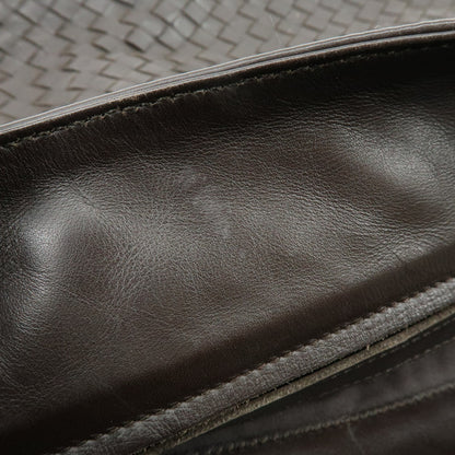 Bottega Veneta Flat Messenger Intrecciato Nappa, Brown, Leather, Handbag