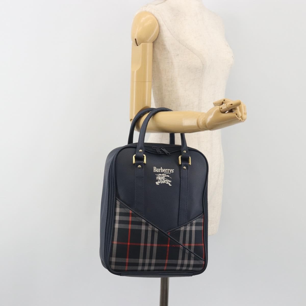 Burberry Nova Check Nova Check Canvas and leather, Navy, Leather, Handbag