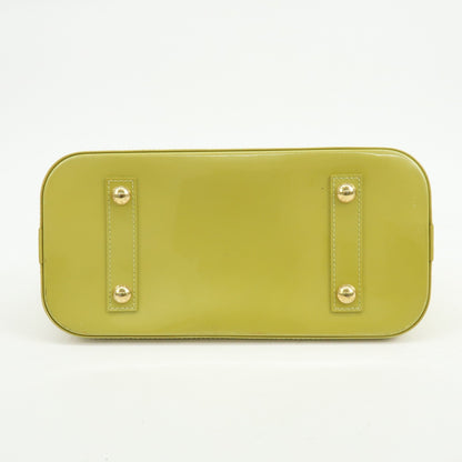 Louis Vuitton Alma Monogram Vernis, Green, Patent Leather, Handbag