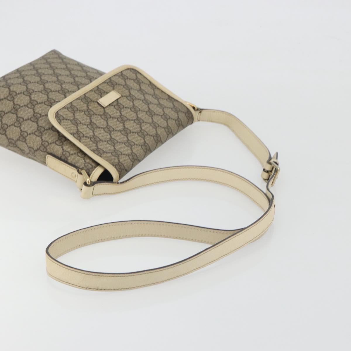 Gucci Flap Messenger GG Coated Canvas, Beige, Canvas, Shoulder Bag
