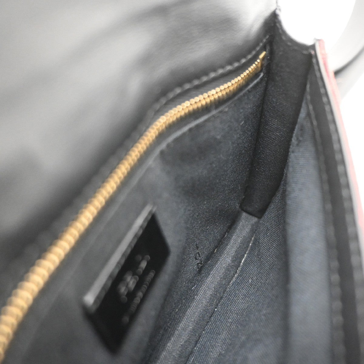 Fendi Baguette Convertible Pouch Zucca Canvas, Burgundy, Canvas, Clutch