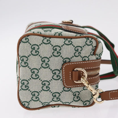 Gucci Web Boston GG Canvas, Green, Canvas, Handbag