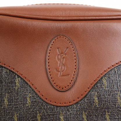Saint Laurent Le Monogramme Coeur Monogram All Over Coated Canvas and Leather, Brown, Canvas, Handbag