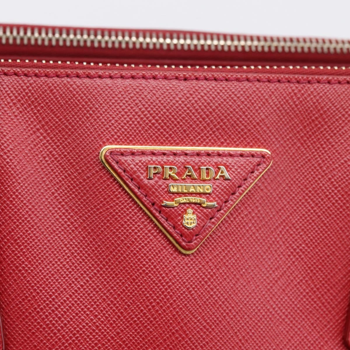 Prada Galleria  Strap Leather, Red, Leather, Handbag